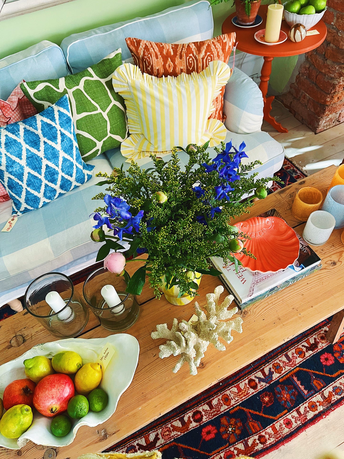 Scallop Bowl Coral Red 22cm