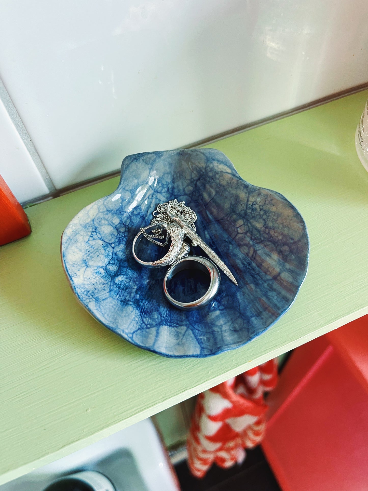 Bientôt Ceramic Shell Blue 10cm