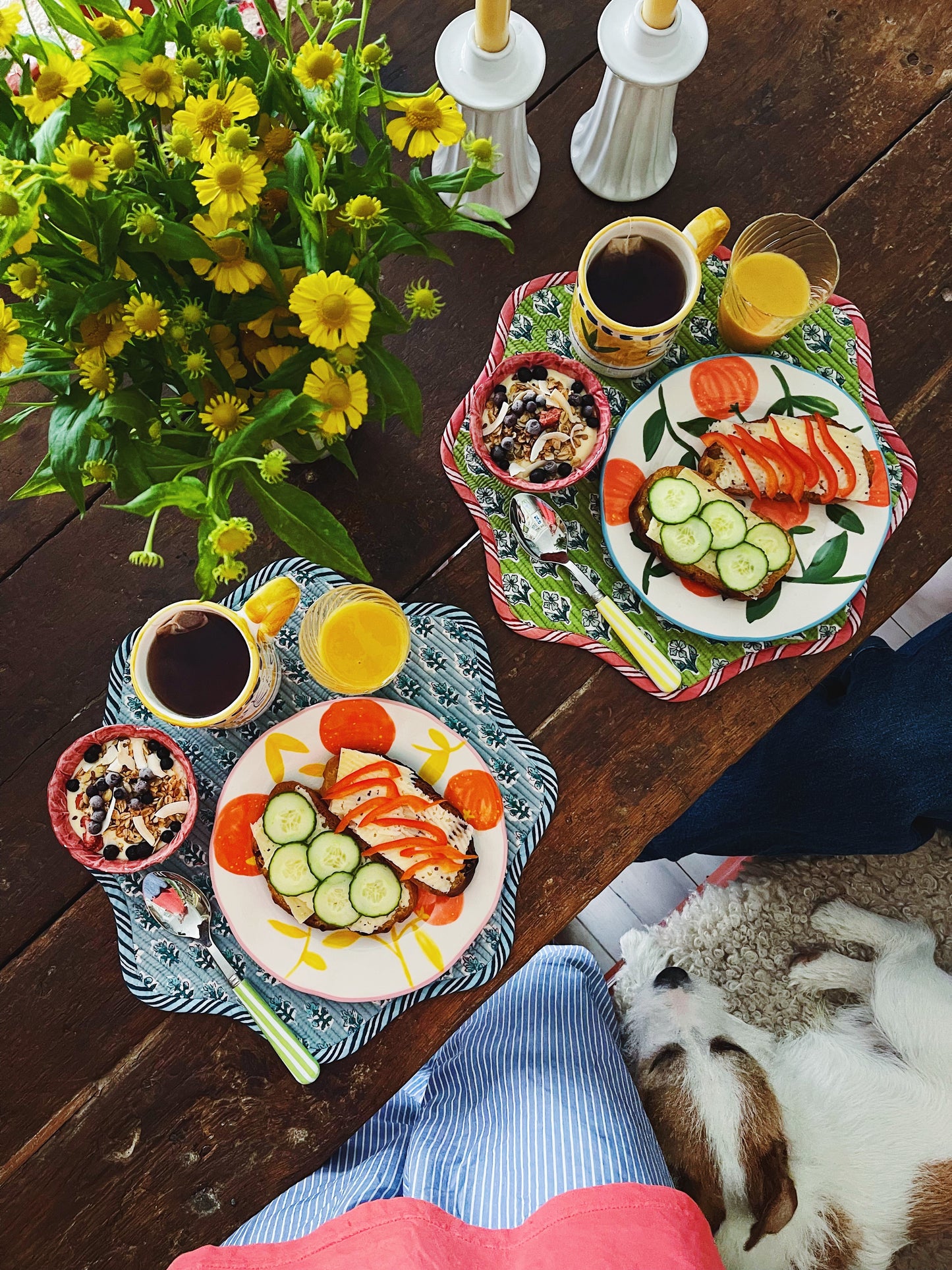 Orange Plate Blue 22cm