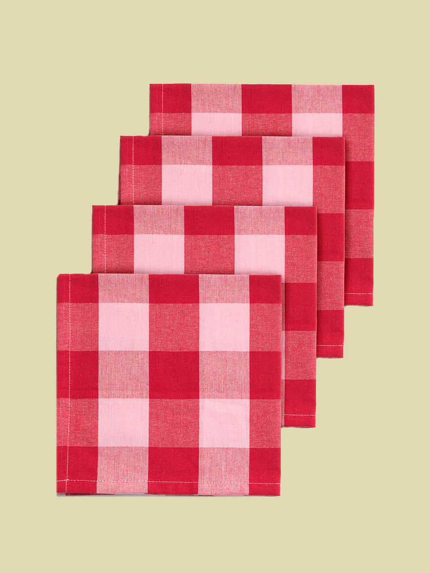 Servetter Rödrosa 4-pack