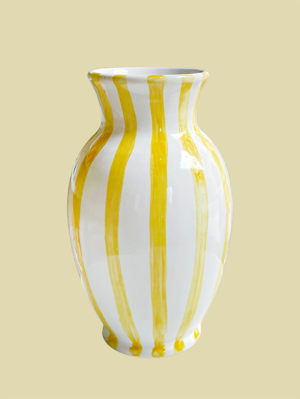 Bientôt Striped Vase Yellow 20cm
