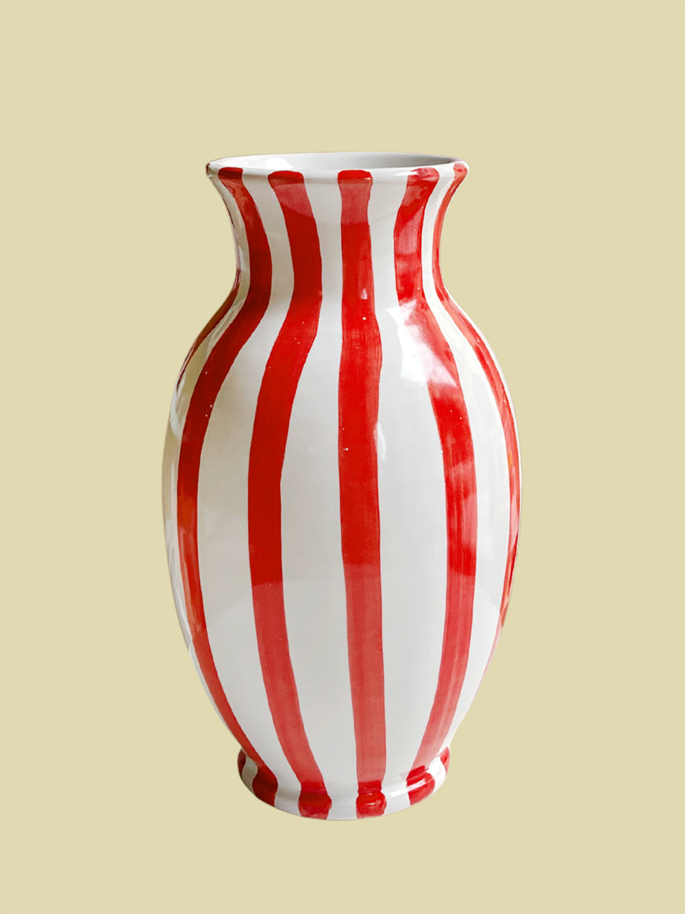 Bientôt Striped Vase Red 20cm