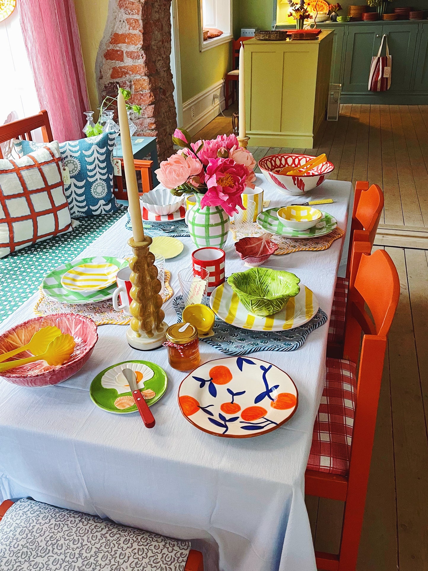 Scallop Candle Holder Yellow 25cm