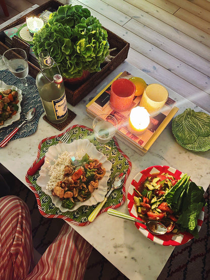 Scallop Placemat Green/Pink 38cm