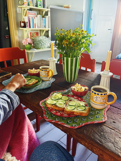 Bonbon Stripe Vase Green 20cm