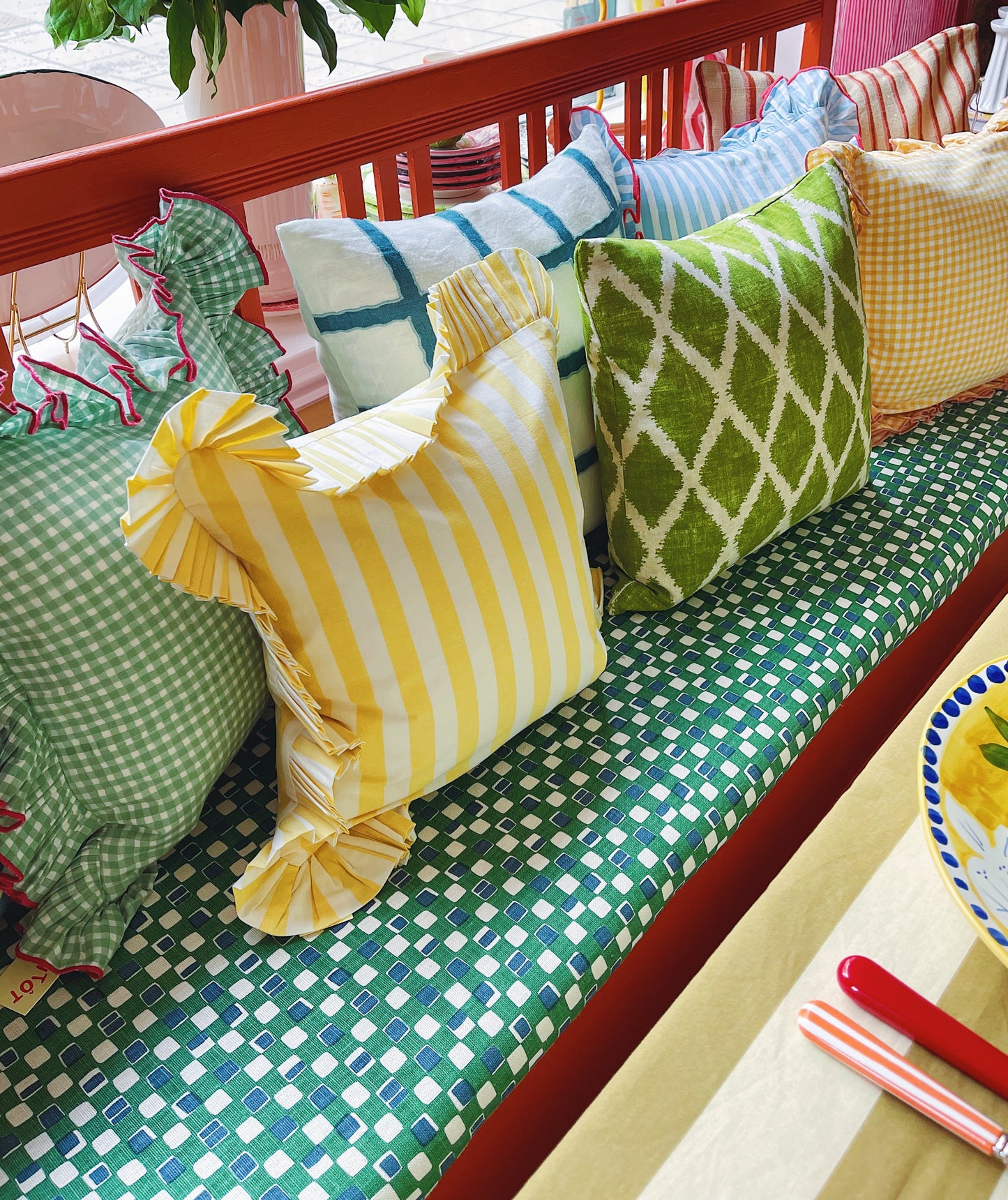 Breton Cushion Cover Yellow 40x40cm