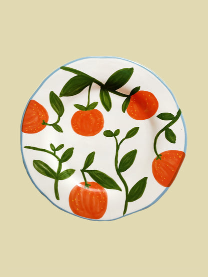 Orange Plate Blue 22cm