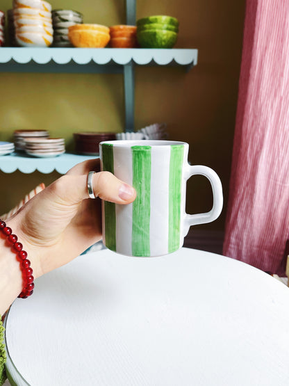 Bientôt Striped Mug Green 10cm