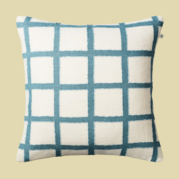 Kuddfodral Blårutigt 50x50cm