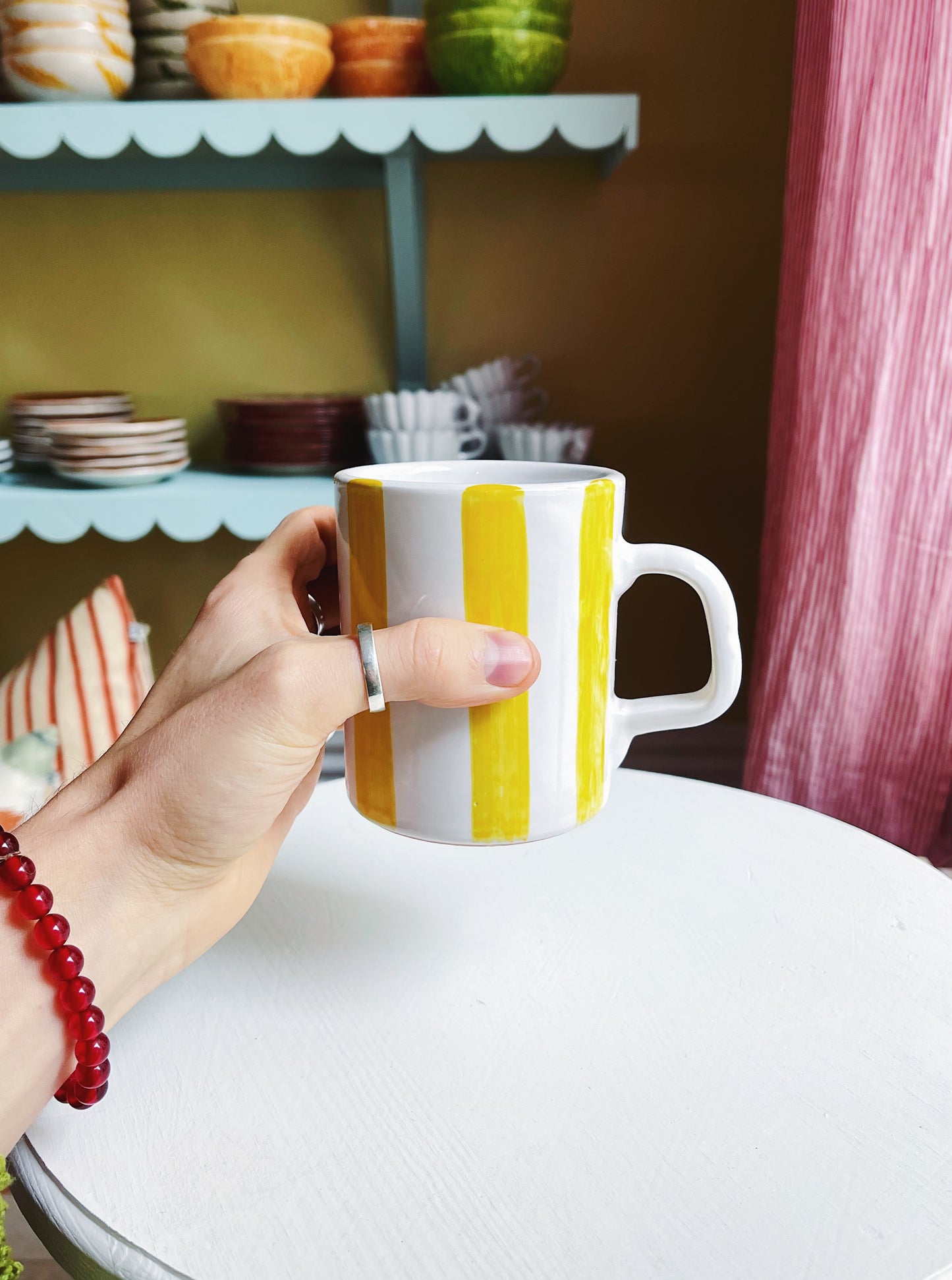 Bientôt Striped Mug Yellow 10cm