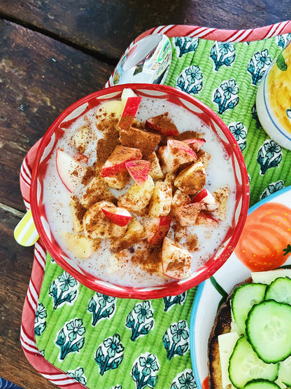 Scallop Placemat Green/Pink 38cm