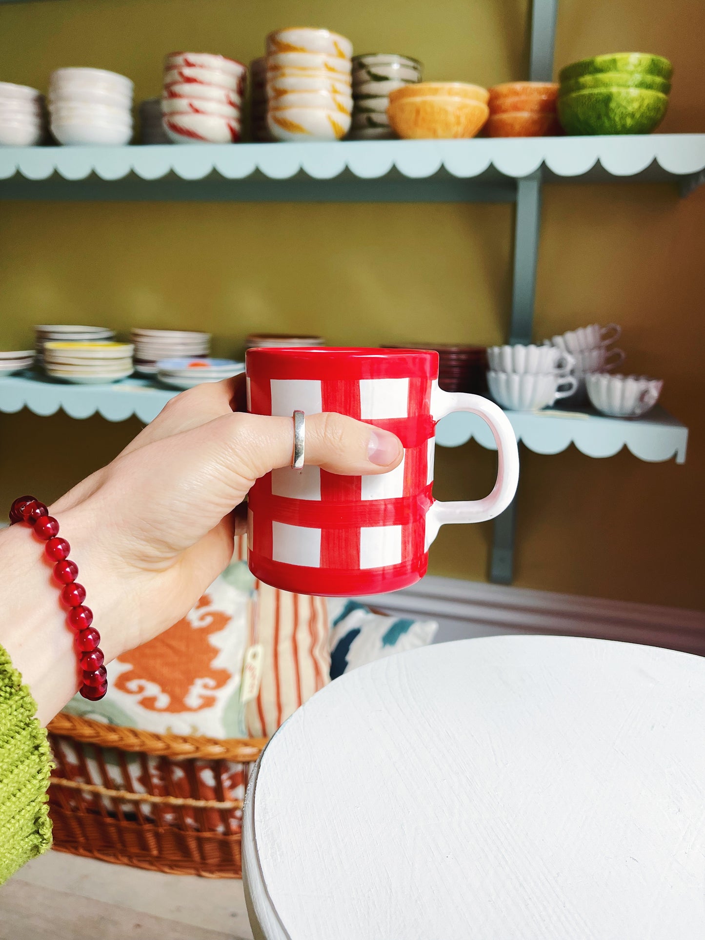 Bientôt Mug Red Checks 10cm