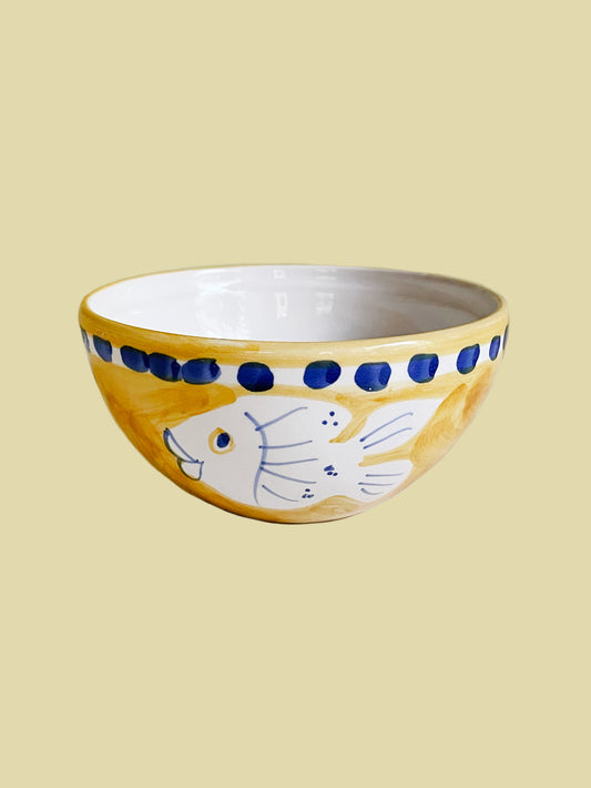 Bowl Fishes Yellow 14cm