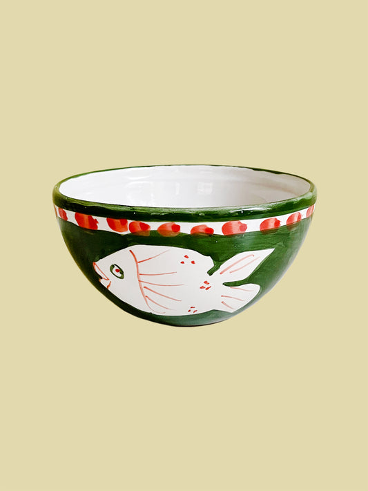 Bowl Fishes Green 14cm