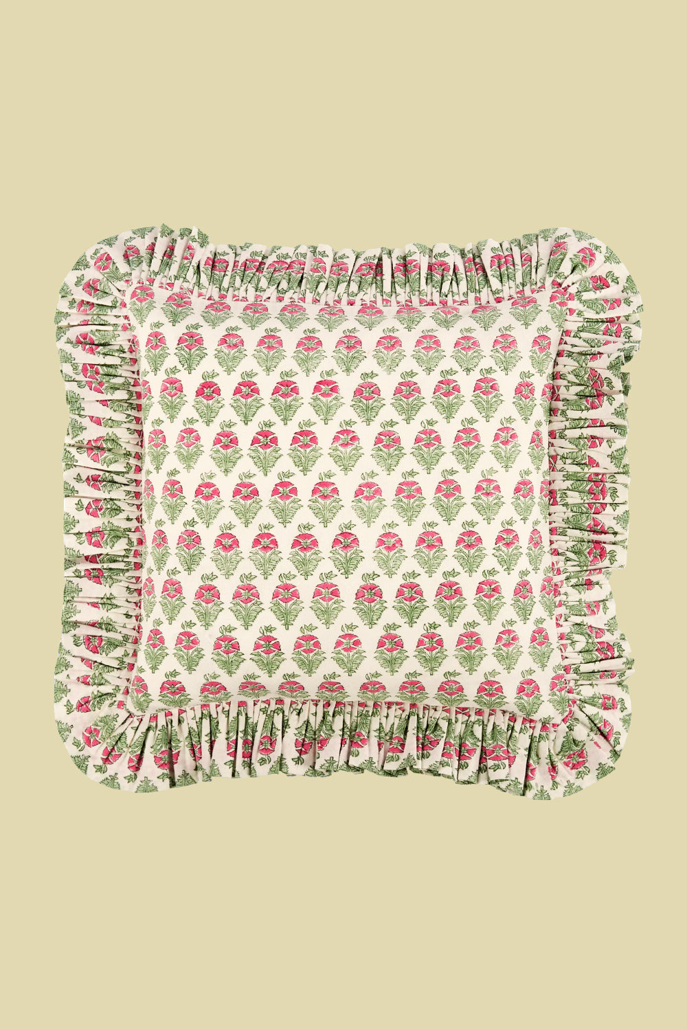 Kuddfodral Grönblommigt 40x40cm (Kommer snart)