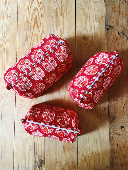 Bientôt Toiletry Bag Red - 3 Sizes