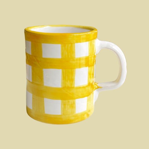 Bientôt Mug Yellow Checks 10cm