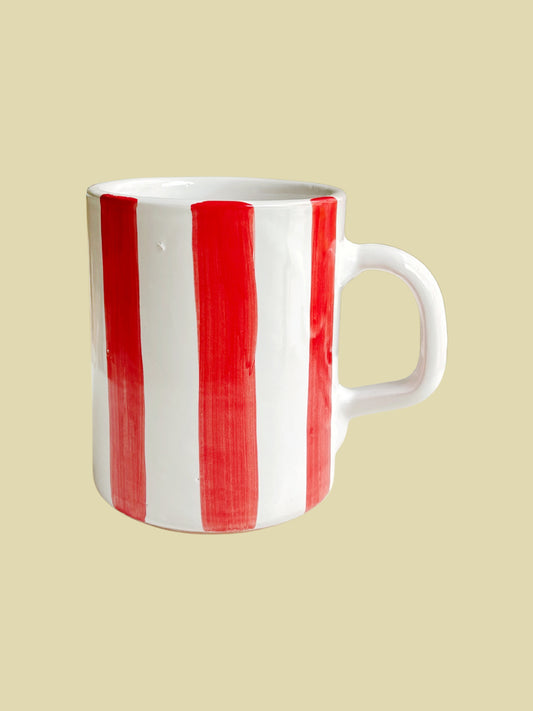 Mugg Randig Röd