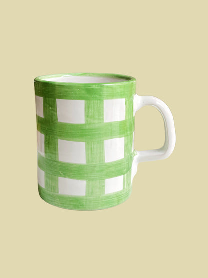 Bientôt Mug Green Checks 10cm