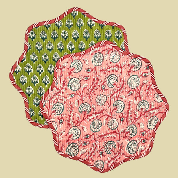 Vändbar Bordstablett - Grön/Rosa