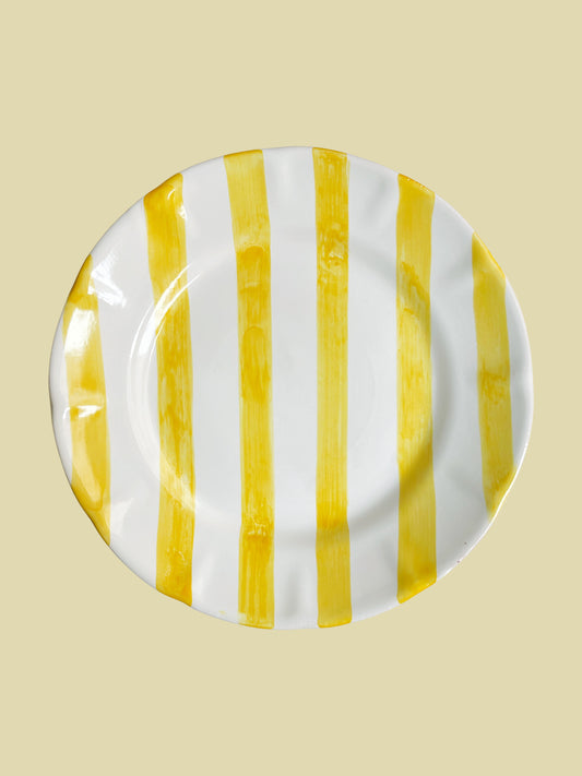 Tallrik Randig Gul 25cm
