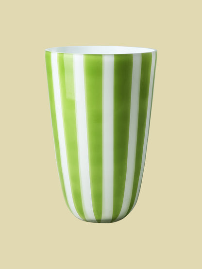 Bonbon Stripe Vase Green 20cm