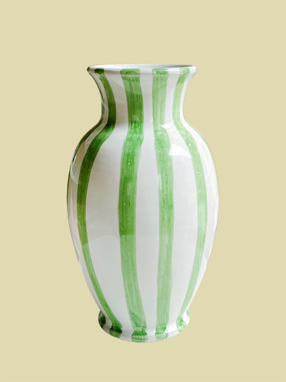 Bientôt Striped Vase Green 20cm