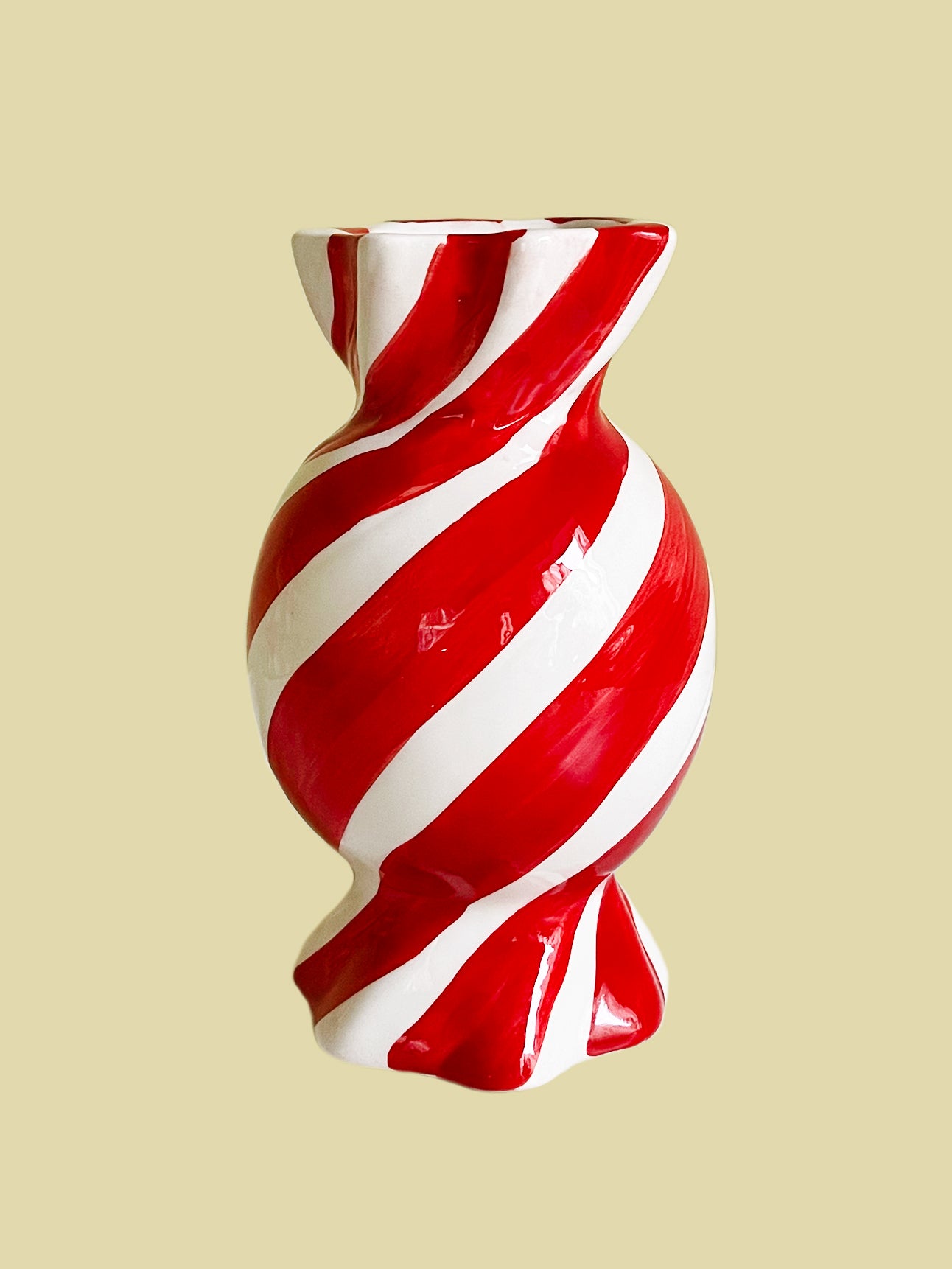 Candy Stripe Vase Red 15cm
