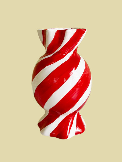 Candy Stripe Vase Red 15cm