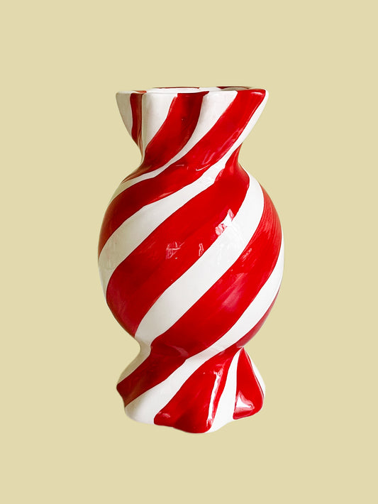 Candy Stripe Vase Red 15cm