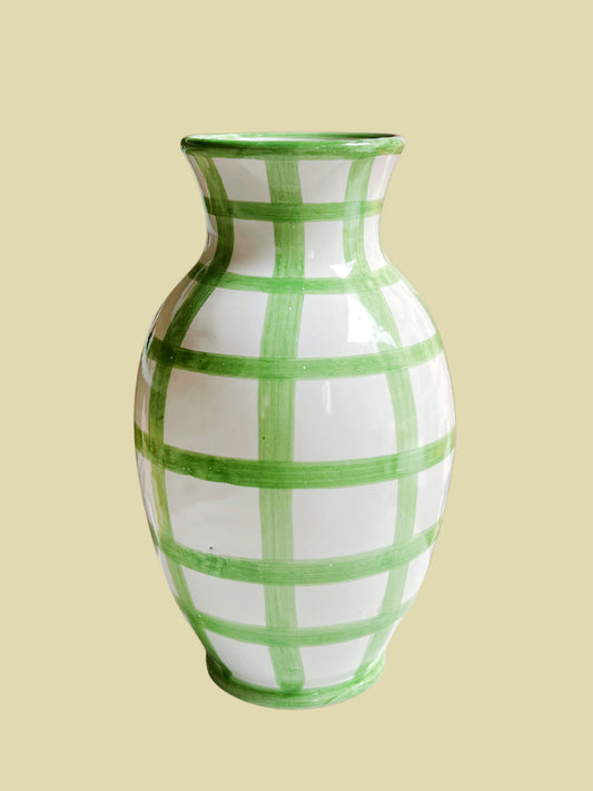 Bientôt Checked Vase Green 20cm
