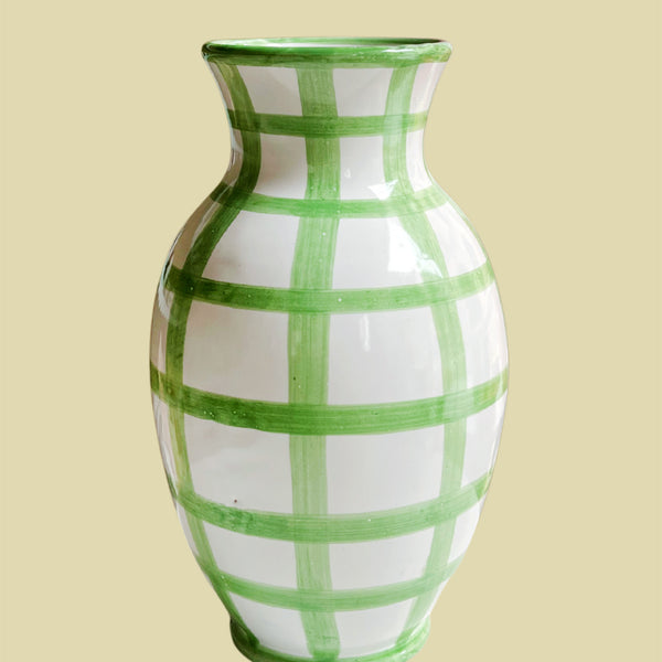 Bientôt Checked Vase Green 20cm