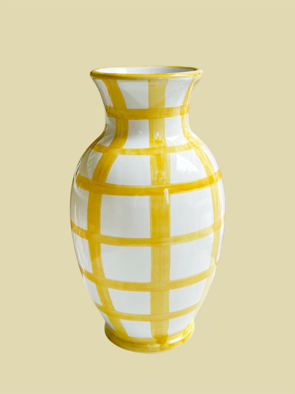 Bientôt Checked Vase Yellow 20cm