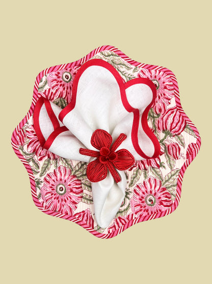 Bientôt Scallop Placemat White/Pink 38cm