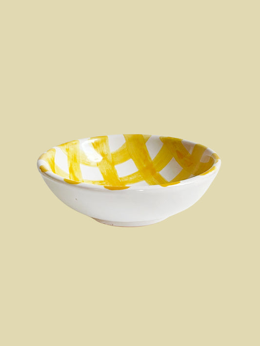 Bientôt Bowl Yellow Checks 14cm