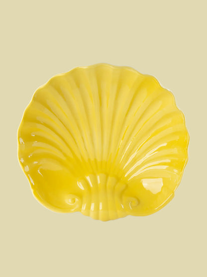 Scallop Bowl Yellow 22cm