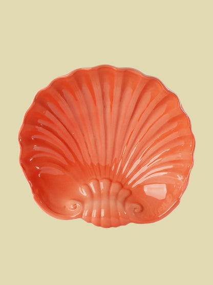 Scallop Bowl Coral Red 22cm