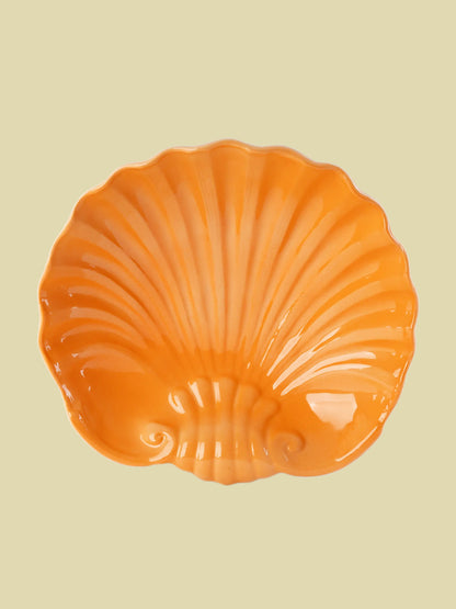 Scallop Bowl Orange 22cm