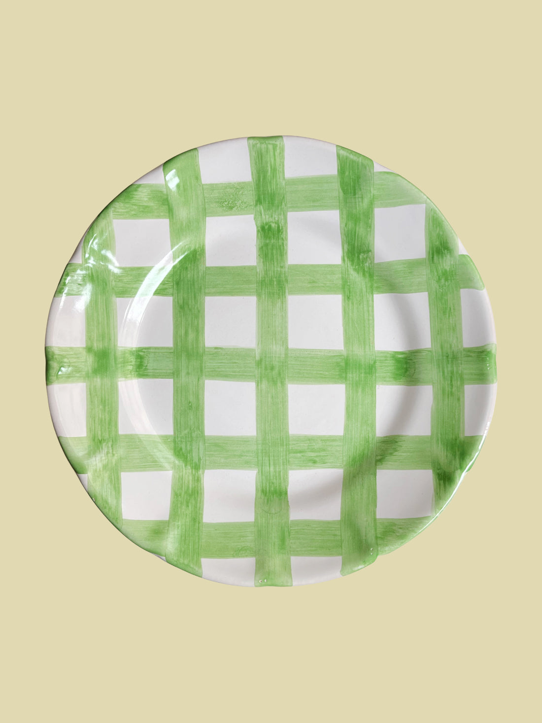 Tallrik Rutig Grön 25cm