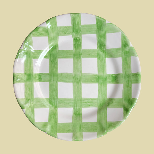 Bientôt Checked Plate Green 25cm