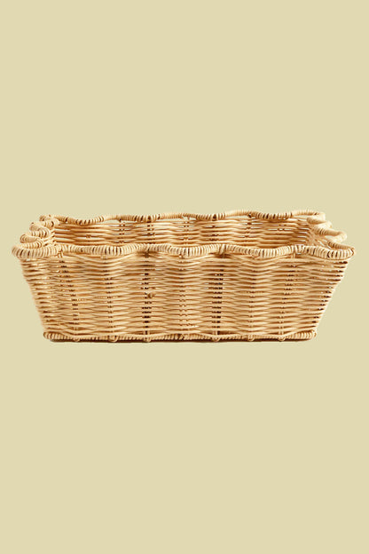 Scallop Rattan Basket Natural 30cm