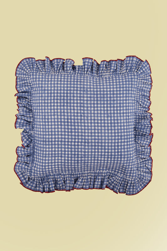 Vichy Cushion Cover Blue 40x40cm