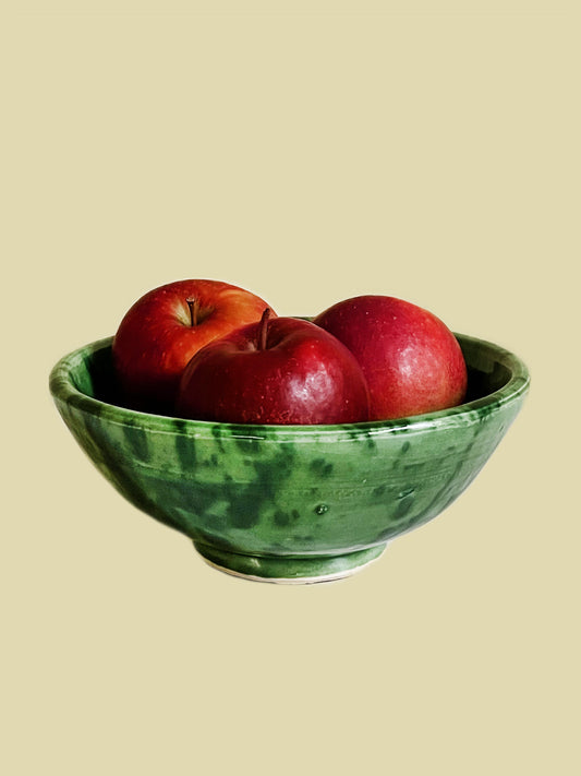 Glaserad Grön Skål 20cm