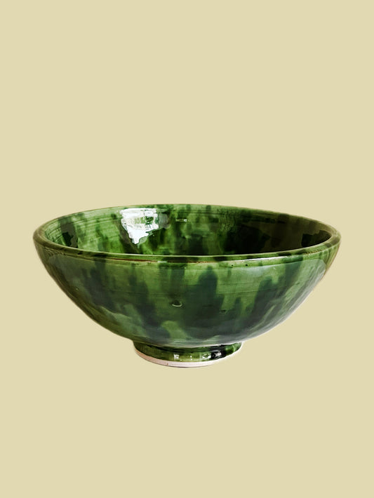 Glaserad Grön Skål 23cm